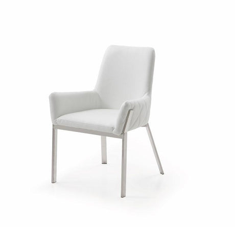 VIG Furniture - Modrest Robin Modern White Bonded Leather Dining Chair - VGVCB8366-WHT