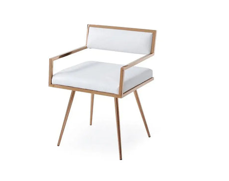 Vig Furniture - Modrest Rosario Modern White & Rosegold Dining Chair - Vgvcb879-Wht