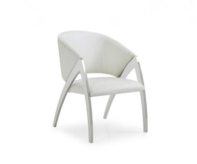 Modrest Rabia Modern White Leatherette Accent Chair Vgvcb899A-Wht
