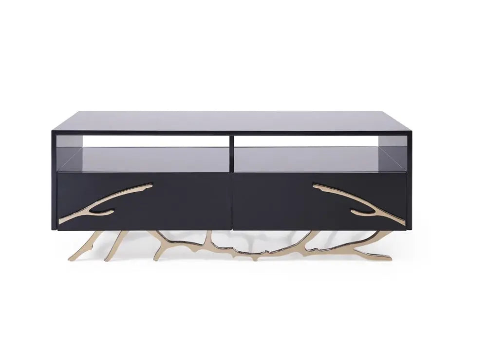 Vig Furniture - Modrest Legend Modern Black & Gold Coffee Table - Vgvcct8111-Blk