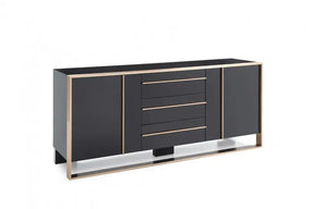 Nova Domus Cartier Modern Black & Rosegold Buffet Vgvcg-A002