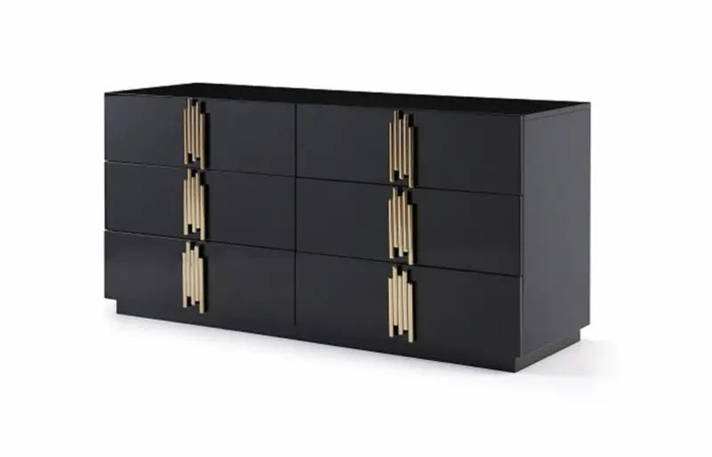 Vig Furniture - Modrest Token Modern Black & Gold Dresser - Vgvcj815-D