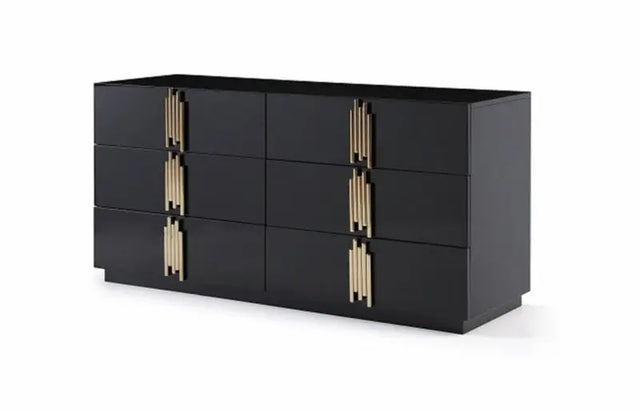 Vig Furniture - Modrest Token Modern Black & Gold Dresser - Vgvcj815-D