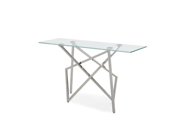 Vig Furniture - Modrest Hawkins Modern Glass & Stainless Steel Console Table - Vgvck129