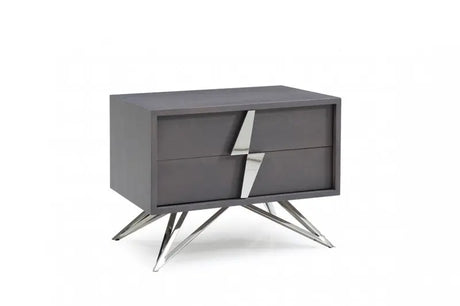 Vig Furniture - Modrest Nicola Modern Grey Oak Nightstand - Vgvcn1708-Gry