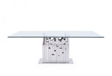 Vig Furniture - Modrest Edwin Modern Glass & Stainless Steel Dining Table - Vgvct1828