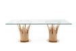 Modrest Paxton Modern Glass & Rosegold Dining Table Vgvct817L