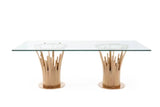 Vig Furniture - Modrest Paxton Modern Glass & Rosegold Dining Table - Vgvct817L
