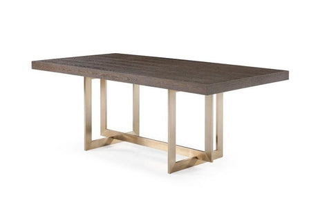 VIG Furniture - Modrest Pike Modern Brown Ash & Brass Dining Table - VGVCT8961W