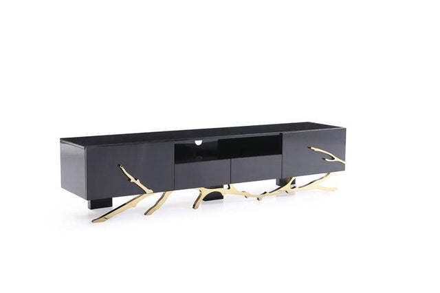 Vig Furniture - Modrest Legend Modern Black & Gold Tv Stand - Vgvctv8111-Blk