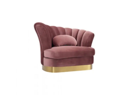 Vig Furniture - Divani Casa Arvada Modern Pink Velvet Lounge Chair - Vgzas40-1-Pnk