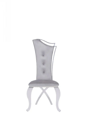 Modrest Bonnie Modern Grey Velvet & Stainless Steel Dining Chair (Set Of 2) Vgzay906-1-Grybt