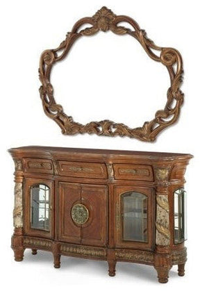 Villa Valencia Sideboard & Mirror Set – Classic Chestnut by Michael Amini 72007-67-55