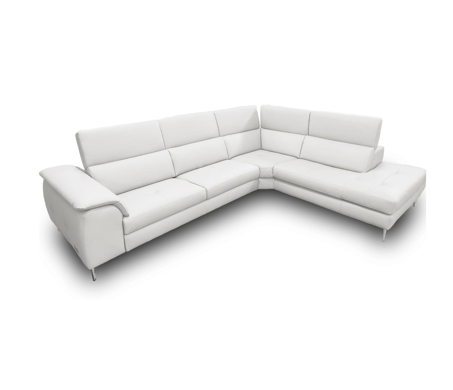 Vig Furniture Lamod Italia Viola - Italian Contemporary Grey Leather Right Facing Sectional Sofa