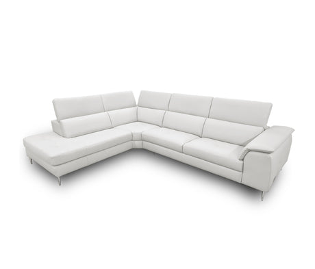 Lamod Italia Viola - Italian Contemporary Grey Leather Left Facing Sectional Sofa - sold by Home Elegance USA