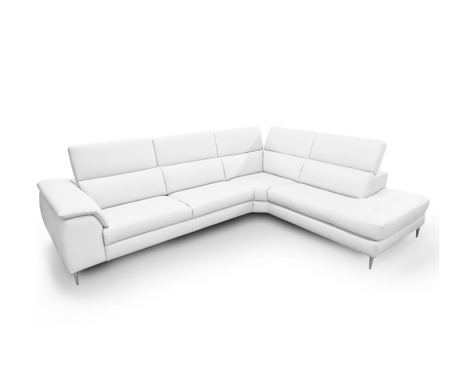 Vig Furniture Lamod Italia Viola - Italian Contemporary White Leather Right Facing Sectional Sofa