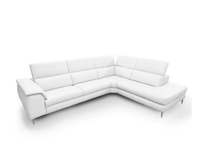 Lamod Italia Viola - Italian Contemporary White Leather Right Facing Sectional Sofa - sold by Home Elegance USA