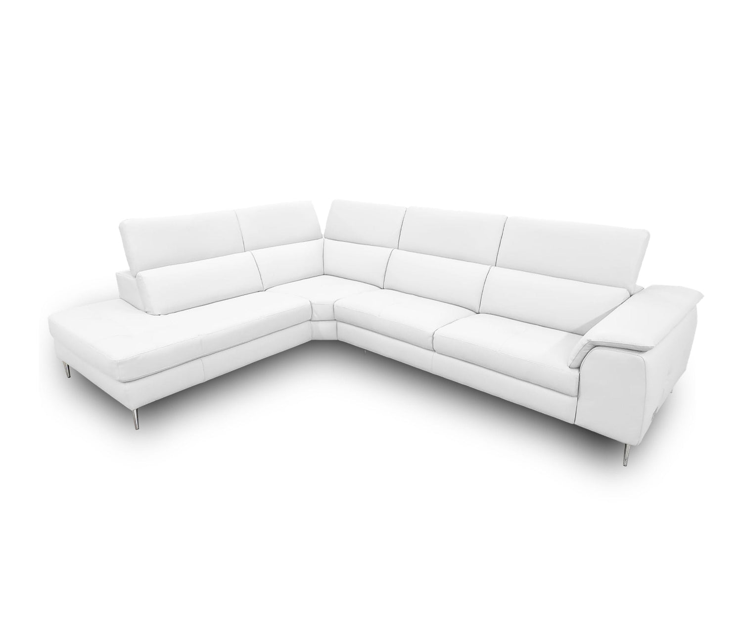 Vig Furniture Lamod Italia Viola - Italian Contemporary White Leather Left Facing Sectional Sofa