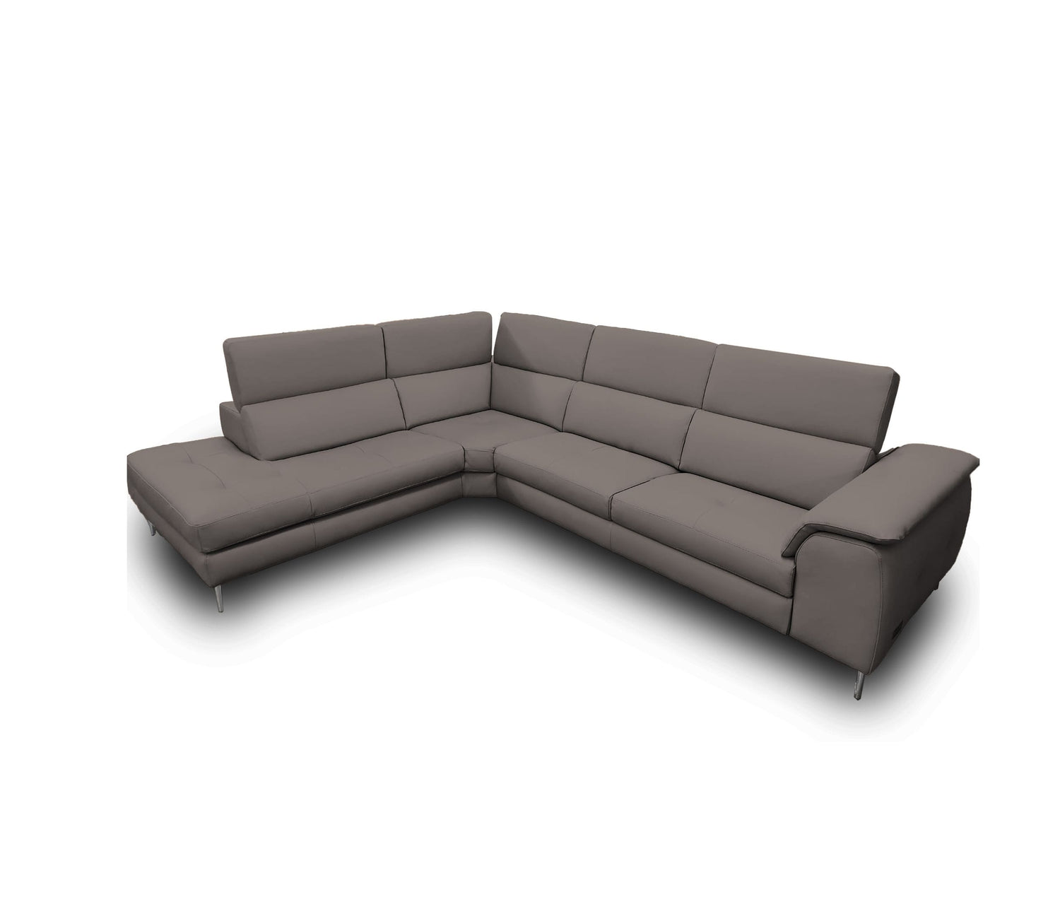 Vig Furniture Lamod Italia Viola - Italian Contemporary Grey Leather Left Facing Sectional Sofa