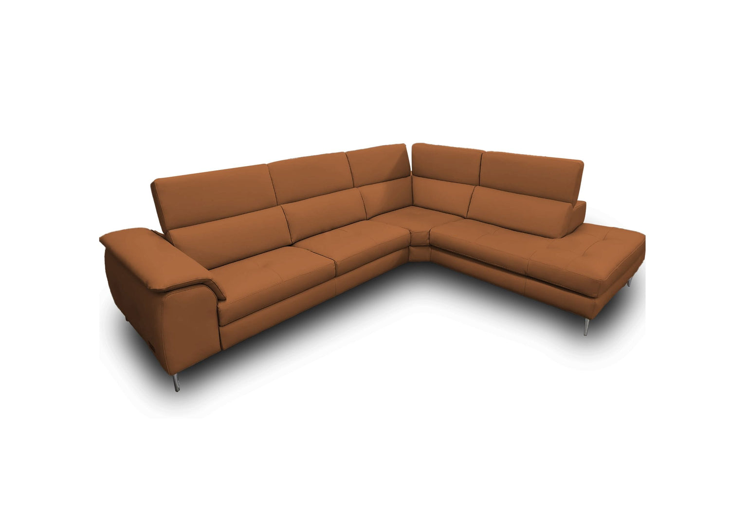 Vig Furniture Lamod Italia Viola - Italian Contemporary Cognac Leather Right Facing Sectional Sofa