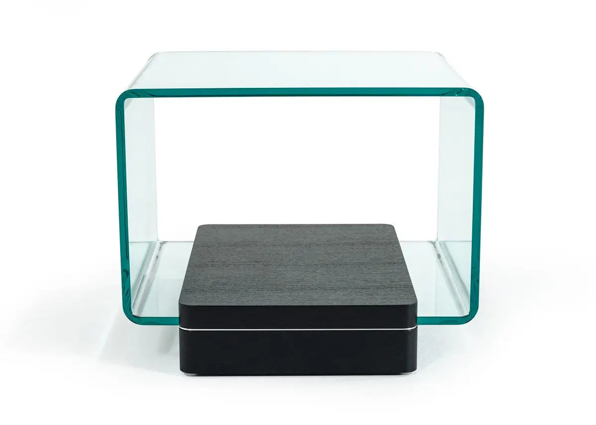 Vig Furniture - Modrest Vitro Modern Glass And Oak End Table - Vghb853B