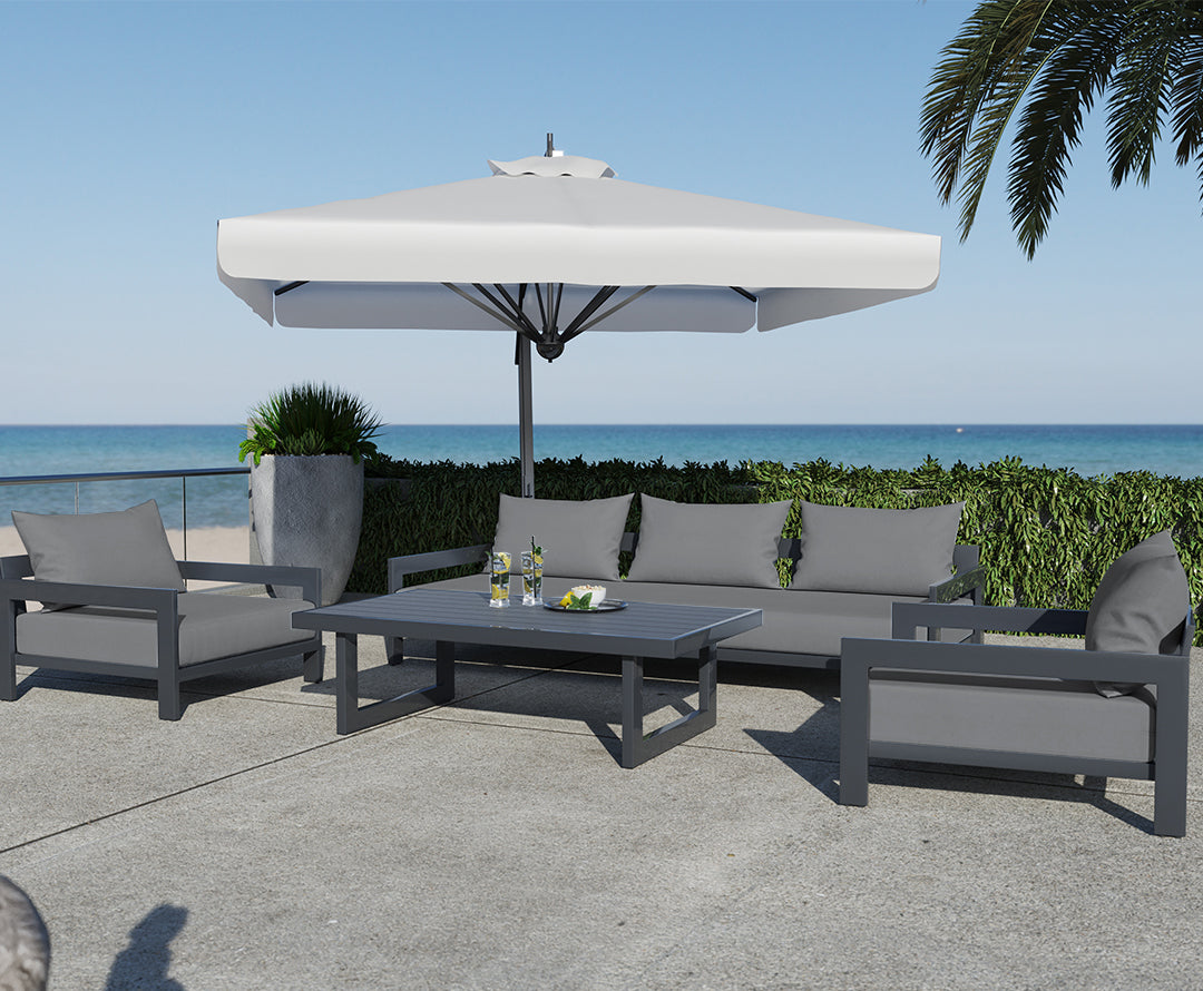 Vig Furniture Renava Wake - Outdoor Dark Charcoal Sofa Set