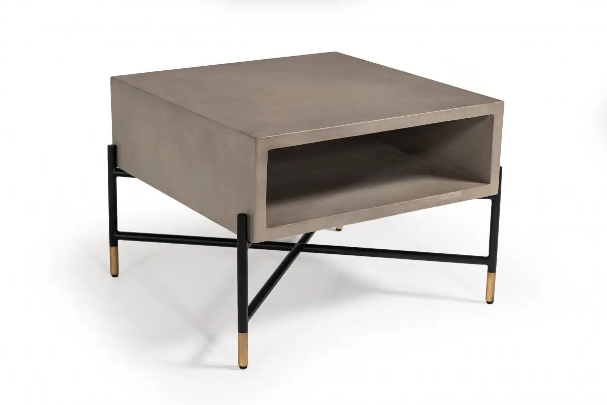 Vig Furniture - Modrest Walker Modern Concrete & Metal Coffee Table - Vglbroky-Cf63