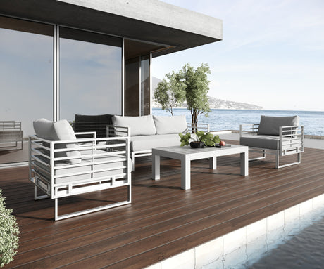 Vig Furniture Renava Wharf - Outdoor Light Grey and White Sofa Set