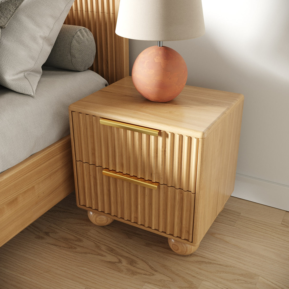 Vig Furniture Modrest Winters - Modern Natural Oak Nightstand