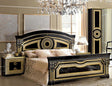 Aida 3 Piece Bedroom Queen Panel Bed Set In Black-Gold - Aidabedq.Sblack-Gold-3Set | ESF