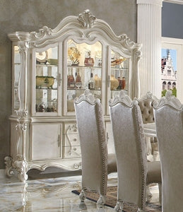 Acme Furniture - Versailles Bone White Hutch Buffet Light China Cabinet - 61134