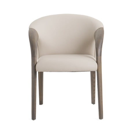 Vig Furniture Modrest Wynetta Mid-Century Modern Grey Vegan Leather + Grey Ash Dining Chair