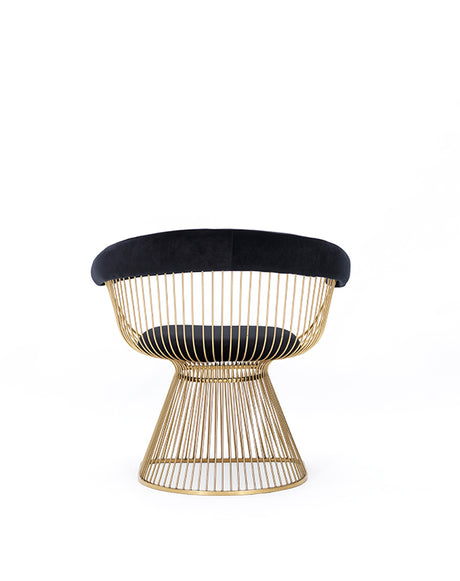 Vig Furniture Modrest Chandler Black Velvet & Gold Dining Chair
