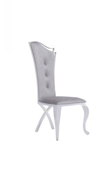 Vig Furniture - Modrest Bonnie Modern Grey Velvet & Stainless Steel Dining Chair (Set Of 2) - Vgzay906-1-Grybt