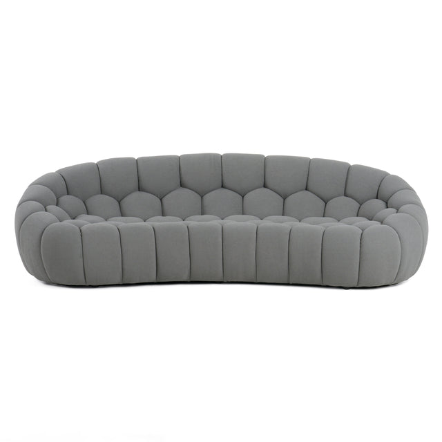 Vig Furniture Divani Casa Yolonda - Modern Curved Light Grey Fabric Sofa