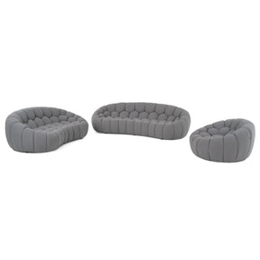 Divani Casa Yolonda - Modern Curved Light Grey Fabric Sofa Set - sold by Home Elegance USA