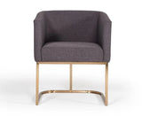 Vig Furniture - Modrest Yukon Modern Grey Fabric & Antique Brass Dining Chair - Vgvcb8362-Grybrs