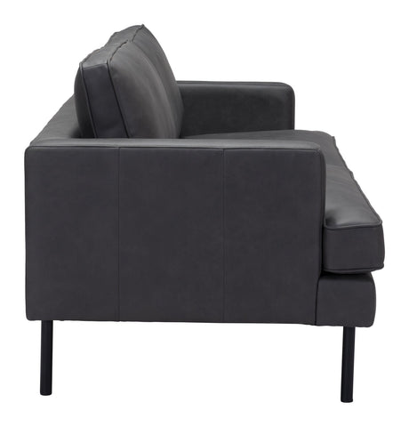 Decade Sofa Vinyl Upholstery & Powder-Coated Steel Legs | Zuo Modern