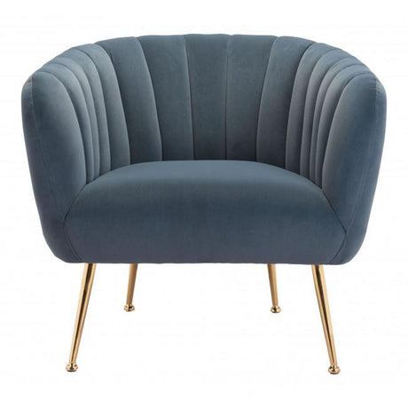 Deco Accent Chair Velvet Upholstery & Gold Metal Legs Glam | Zuo Modern
