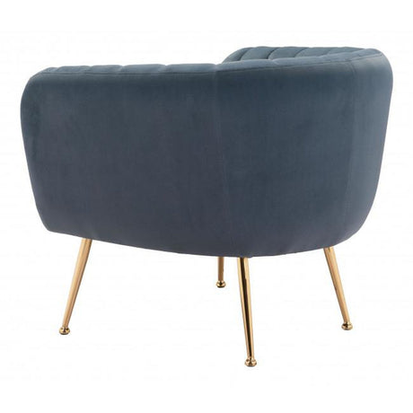 Deco Accent Chair Velvet Upholstery & Gold Metal Legs Glam | Zuo Modern