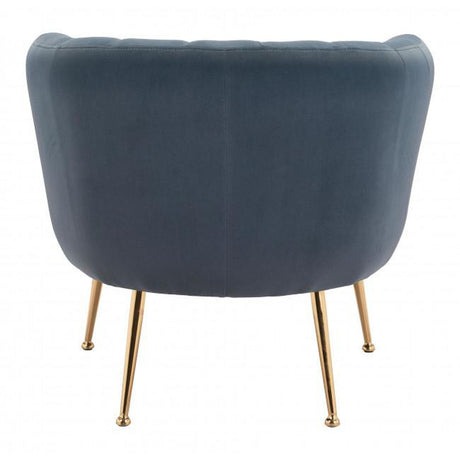 Deco Accent Chair Velvet Upholstery & Gold Metal Legs Glam | Zuo Modern