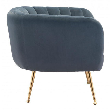 Deco Accent Chair Velvet Upholstery & Gold Metal Legs Glam | Zuo Modern