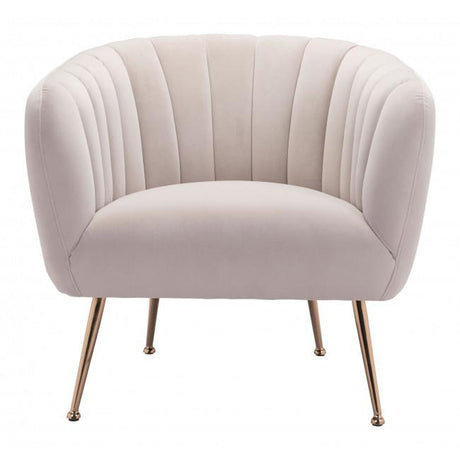 Deco Accent Chair Velvet Upholstery & Gold Metal Legs Glam | Zuo Modern