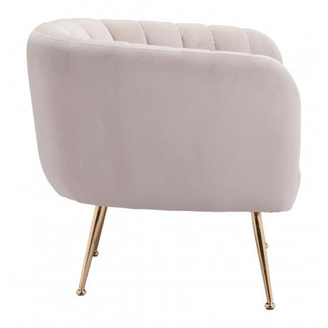 Deco Accent Chair Velvet Upholstery & Gold Metal Legs Glam | Zuo Modern