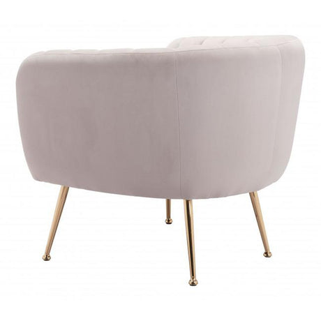 Deco Accent Chair Velvet Upholstery & Gold Metal Legs Glam | Zuo Modern