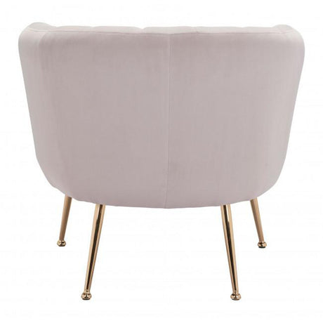 Deco Accent Chair Velvet Upholstery & Gold Metal Legs Glam | Zuo Modern