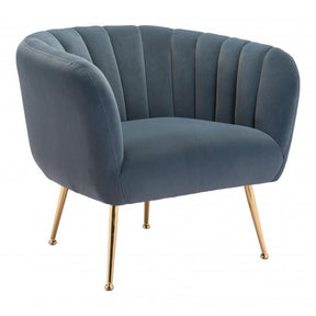 Deco Accent Chair Velvet Upholstery & Gold Metal Legs Glam | Zuo Modern