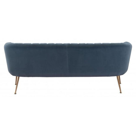Deco Sofa Velvet Upholstery & Gold Metal Legs Glam Art Deco | Zuo Modern