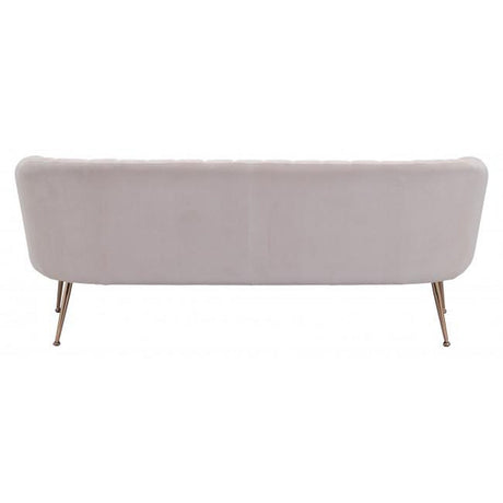 Deco Sofa Velvet Upholstery & Gold Metal Legs Glam Art Deco | Zuo Modern