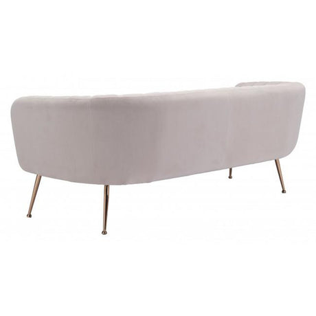 Deco Sofa Velvet Upholstery & Gold Metal Legs Glam Art Deco | Zuo Modern
